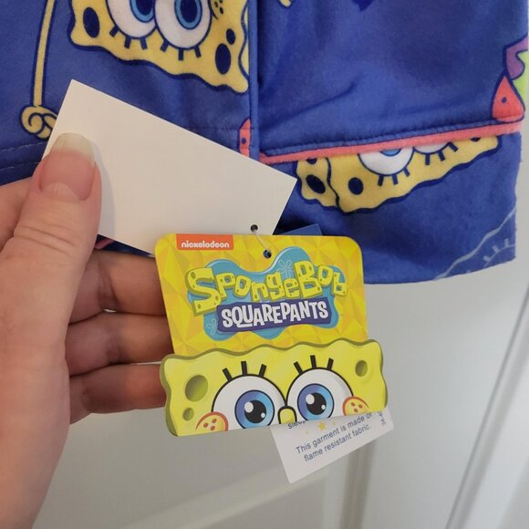NEW w/ tags Spongebob 2 Pc Pajama Set Long Sleeve w/ Shorts Kids Med Soft Comfy - Picture 5 of 5